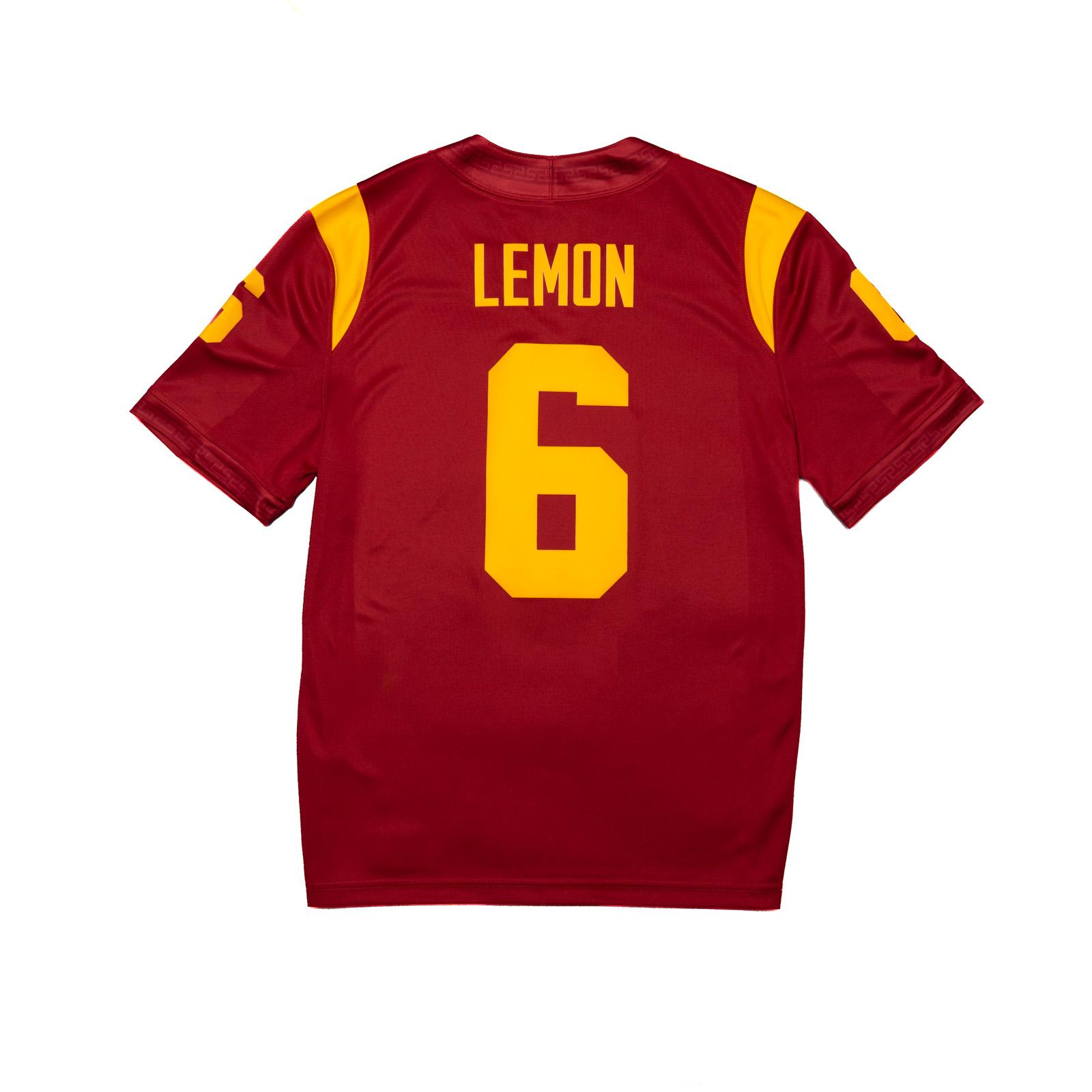 USC Trojans Men's Nike Cardinal #6 Makai Lemon Football Jersey